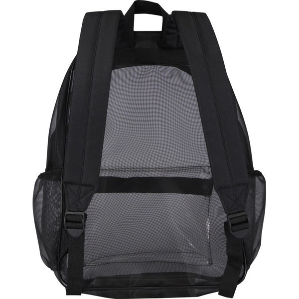 Black - Back - Floso Plain Mesh Backpack