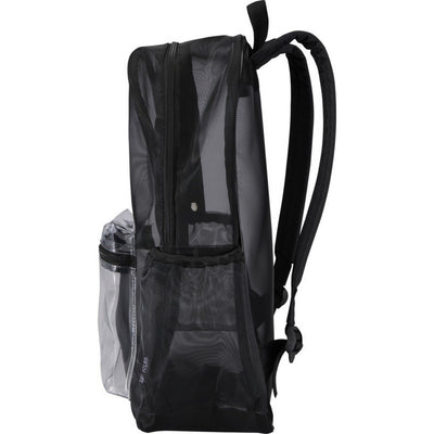 Black - Side - Floso Plain Mesh Backpack