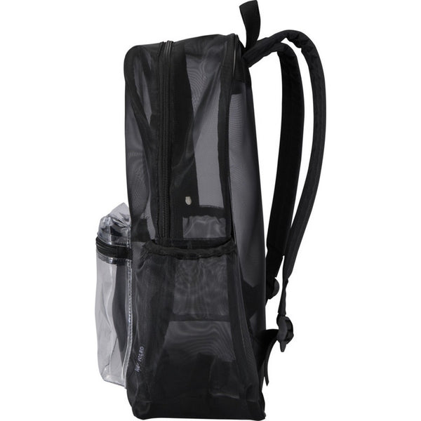 Black - Side - Floso Plain Mesh Backpack