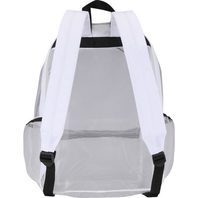 White - Back - Floso Plain Mesh Backpack