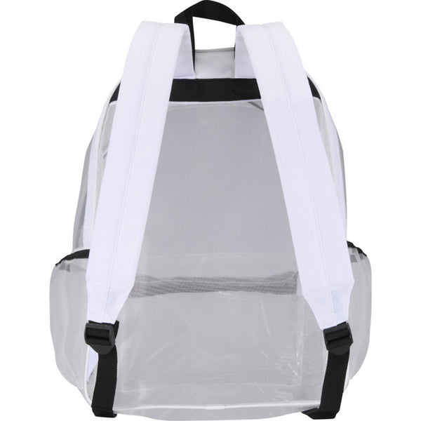 White - Back - Floso Plain Mesh Backpack
