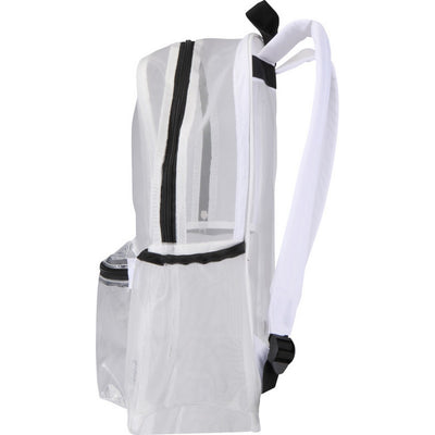 White - Side - Floso Plain Mesh Backpack