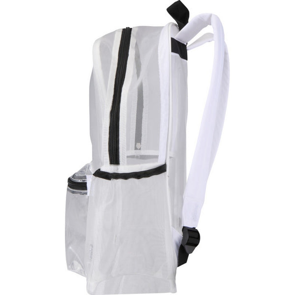White - Side - Floso Plain Mesh Backpack
