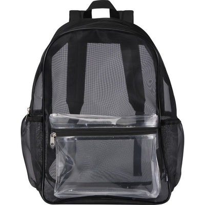Black - Front - Floso Plain Mesh Backpack