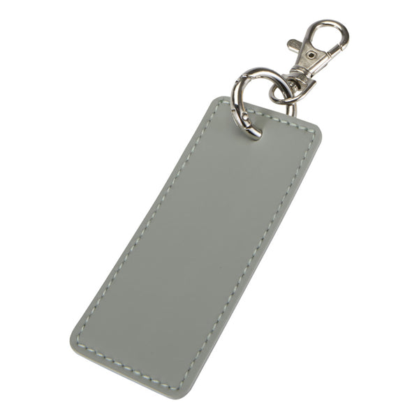 Grey - Front - Floso Resi Plus Rectangle Recycled Keyring
