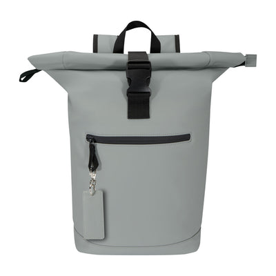 Grey - Pack Shot - Floso Resi Plus Rectangle Recycled Keyring