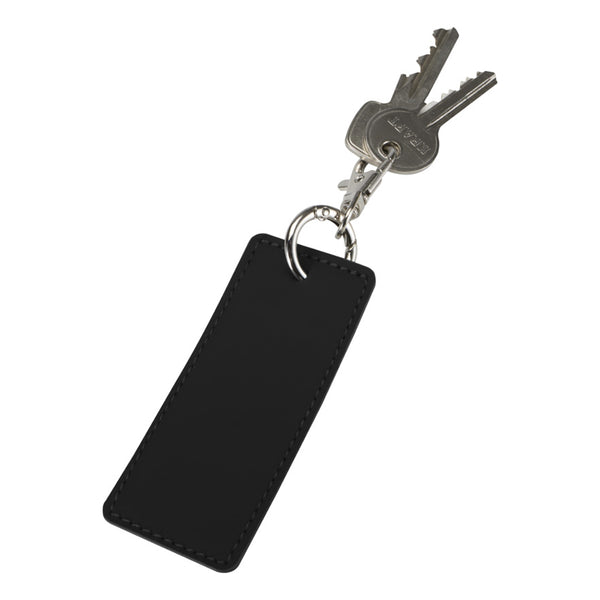 Black - Back - Floso Resi Plus Rectangle Recycled Keyring