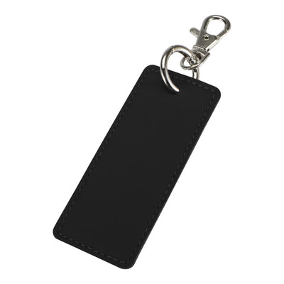 Black - Front - Floso Resi Plus Rectangle Recycled Keyring