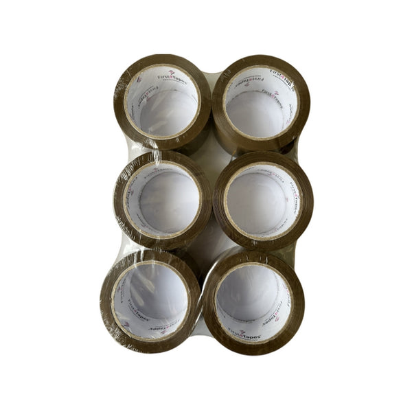 Brown - Front - Floso Plain Tape (Pack of 6)