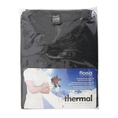 Charcoal - Back - FLOSO Mens Thermal Underwear Short Sleeve T-Shirt Vest Top (Standard Range)