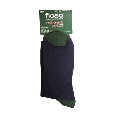 Navy - Back - FLOSO Mens Santa Christmas Socks