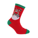 Red Reindeer - Front - FLOSO Childrens-Kids Christmas Socks