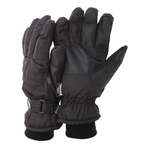 Front - FLOSO Mens Thinsulate Padded Thermal Gloves With Palm Grip (3M 40g)