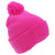Front - FLOSO Childrens/Kids Knitted Hi Vis Winter Bobble Hat