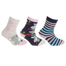 Front - FLOSO Childrens Girls Cotton Rich Gripper Socks (3 Pairs)