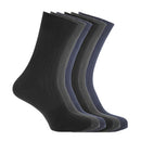 Front - FLOSO Mens Ribbed 100% Cotton Socks (6 Pairs)