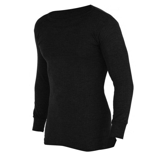 Front - FLOSO Mens Thermal Underwear Long Sleeve Vest Top (Viscose Premium Range)