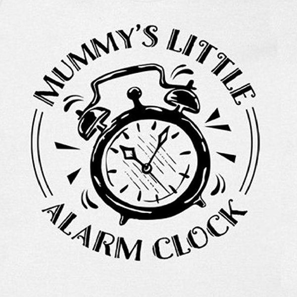 White - Back - FLOSO Baby Girls-Boys Mummys Little Alarm Clock Short Sleeve Bodysuit