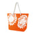 Coral - Front - FLOSO Womens-Ladies Floral Design Woven Summer Handbag