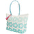 White-Turquoise - Front - FLOSO Womens-Ladies Floral Pattern Woven Summer Handbag