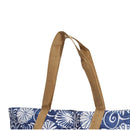 Blue - Back - FLOSO Womens-Ladies Woven Floral Print Summer Handbag
