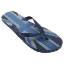 Blue-Navy - Front - FLOSO Mens Union Jack Design Great Britain Summer Wear Flip Flops