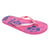 Pink - Front - FLOSO Ladies-Womens Hibiscus Printed Flip Flops With Jewel Trim