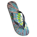 Black - Front - FLOSO Mens Tie Dye Print Flip Flops