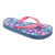 Navy - Front - FLOSO Childrens-Girls Floral Toe Post Flip Flops With Glitter Strap