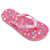 Pink - Front - FLOSO Childrens Girls Heart Patterned Toe Post Flip Flops