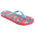 Coral - Front - FLOSO Womens-Ladies Floral Patterned Toe Post Flip Flops