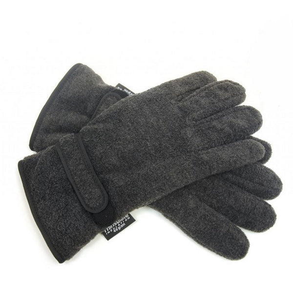 Charcoal - Back - FLOSO Mens Thinsulate Thermal Fleece Gloves With Palm Grip (3M 40g)