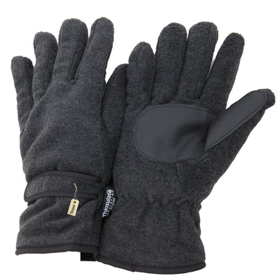 Charcoal - Front - FLOSO Mens Thinsulate Thermal Fleece Gloves With Palm Grip (3M 40g)