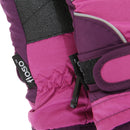 Purple - Back - FLOSO Childrens-Kids Girls Heavy Duty Waterproof Padded Thermal Ski-Winter Gloves
