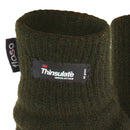 Olive - Back - FLOSO Mens Thermal Thinsulate Knitted Winter Gloves (3M 40g)