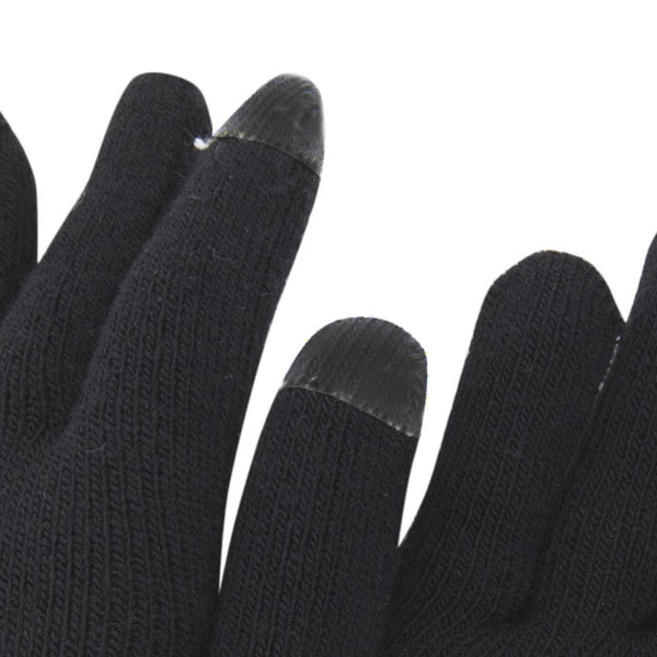 Black - Back - FLOSO Mens IPhone-iPad Mobile Touch Screen Winter Magic Gloves