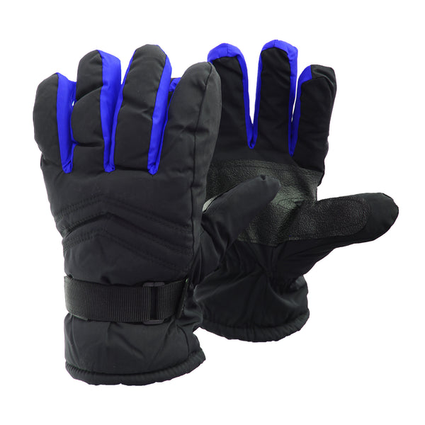 Blue - Front - FLOSO Unisex Waterproof Padded Thermal Winter-Ski Gloves With Grip