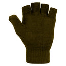 Bottle Green - Back - FLOSO Mens Plain Thermal Winter Capped Fingerless Gloves