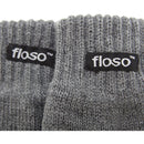Grey - Back - FLOSO Childrens Unisex Knitted Thermal Thinsulate Gloves (3M 40g)