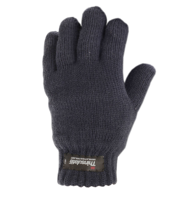 Navy - Back - FLOSO Childrens Unisex Knitted Thermal Thinsulate Gloves (3M 40g)