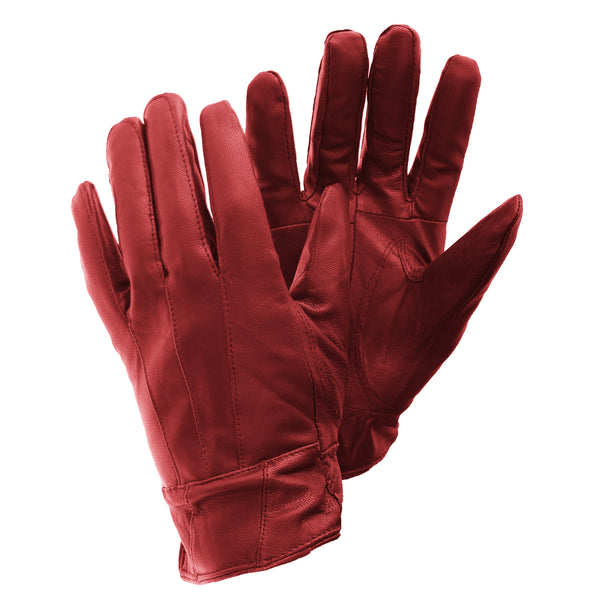 Red - Front - FLOSO Ladies-Womens Sheepskin Leather Gloves