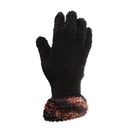 Black-Copper - Back - FLOSO Ladies-Womens Fluffy Extra Soft Winter Gloves With Patterned Cuff