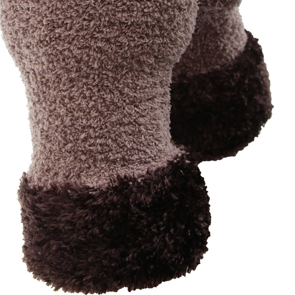 Latte-Brown - Back - FLOSO Ladies-Womens Fluffy Extra Soft Winter Gloves With Patterned Cuff