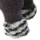 Grey-White - Back - FLOSO Ladies-Womens Fluffy Extra Soft Winter Gloves With Patterned Cuff