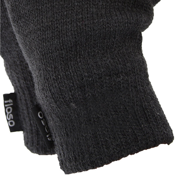 Charcoal - Back - FLOSO Mens Thinsulate Thermal Fingerless Gloves (3M 40g)