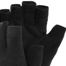 Black - Back - FLOSO Mens Fleece Fingerless Winter Gloves