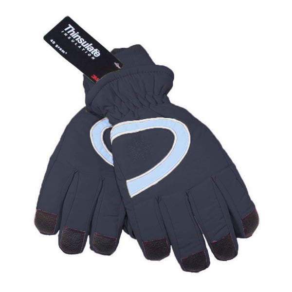 Navy - Back - Floso Ladies-Womens Thinsulate Extra Warm Thermal Padded Winter-Ski Gloves With Palm Grip (3M 40g)