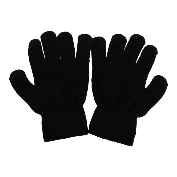 Black - Front - FLOSO Womens-Ladies Touch Screen Gloves