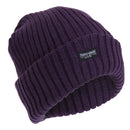 Plum - Front - FLOSO Ladies-Womens Chunky Knit Thermal Thinsulate Winter-Ski Hat (3M 40g)