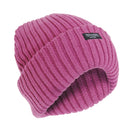 Dusky Pink - Front - FLOSO Ladies-Womens Chunky Knit Thermal Thinsulate Winter-Ski Hat (3M 40g)